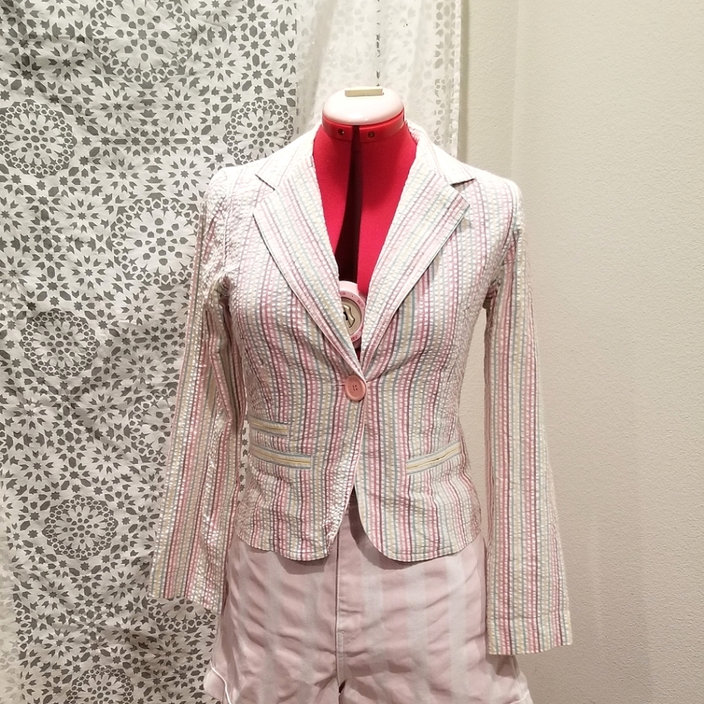 Vintage Star y2k pastle rainbow stripe jacket blazer